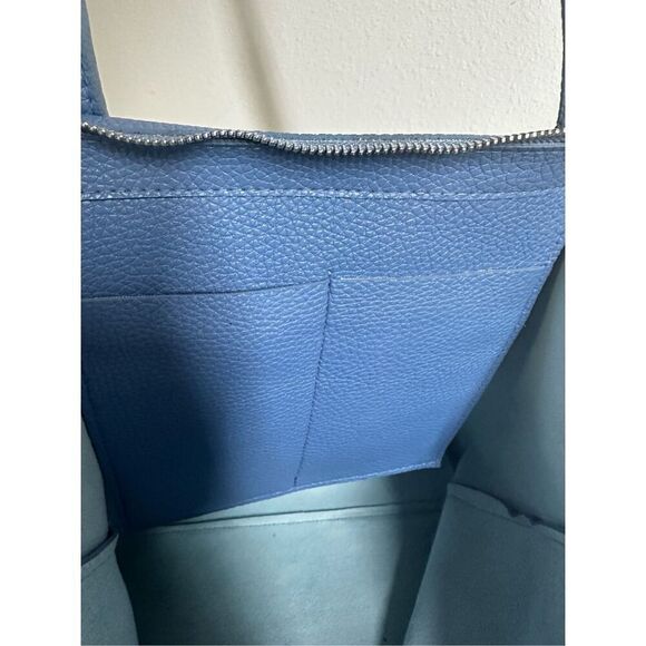 RODAN + FIELDS Blue Leather Purse/Travel Tote Shopper WITH Make-up Bag Pouch - Picture 6 of 16